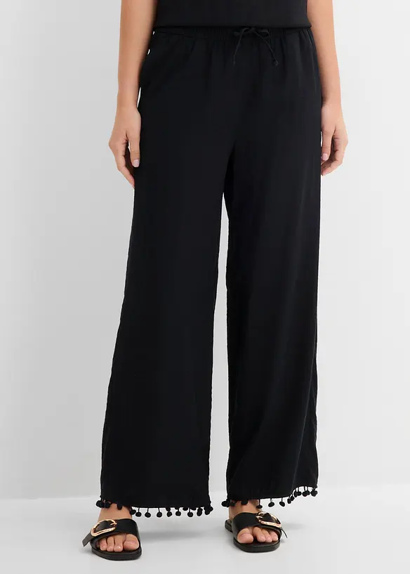 Pantaloni con elastico in vita in misto viscosa fluente, bonprix