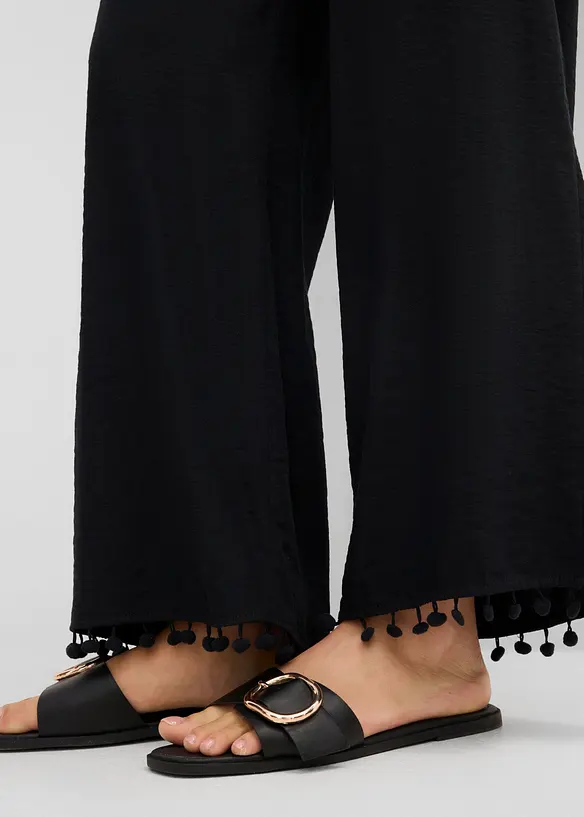 Pantaloni con elastico in vita in misto viscosa fluente, bonprix