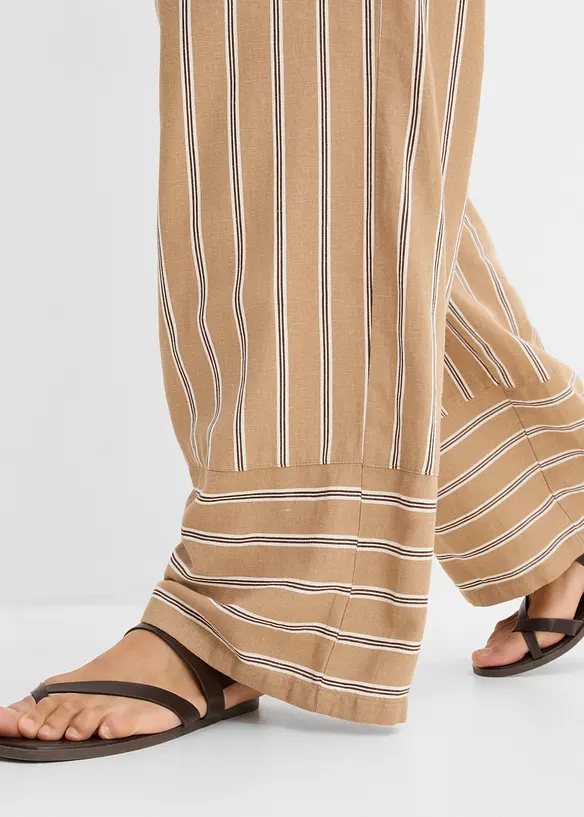 Pantaloni a righe con elastico in vita, bonprix