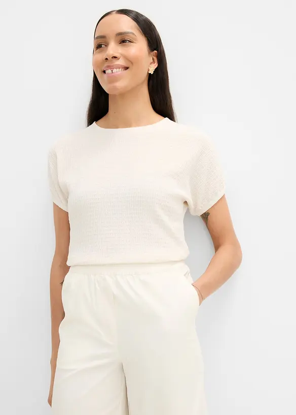 T-shirt in tessuto operato, bonprix