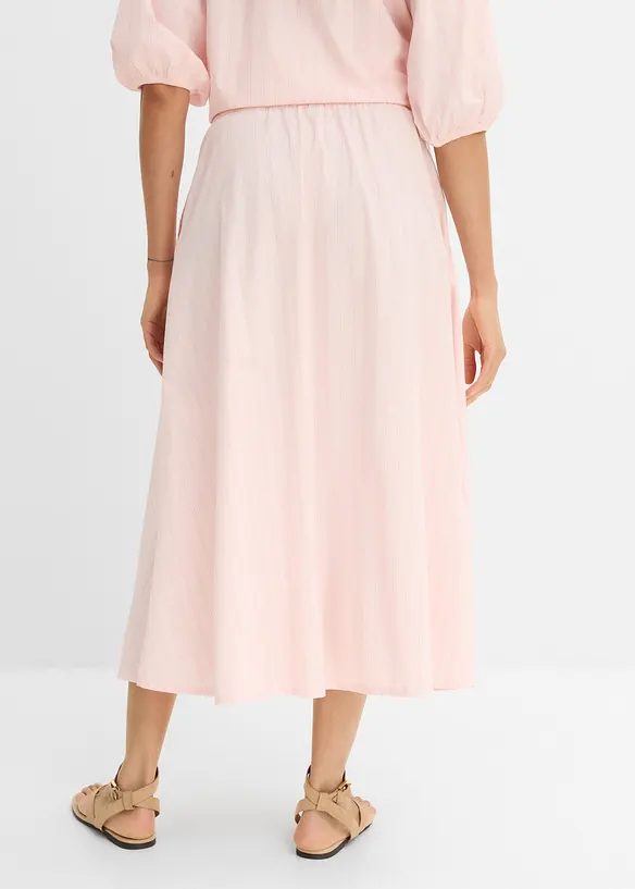 Gonna midi in misto cotone, bonprix