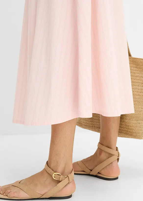Gonna midi in misto cotone, bonprix