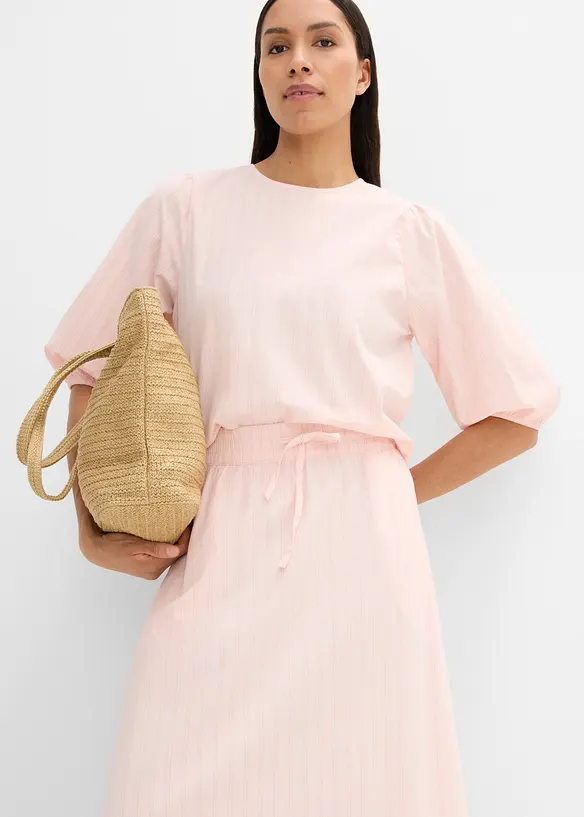 Gonna midi in misto cotone, bonprix