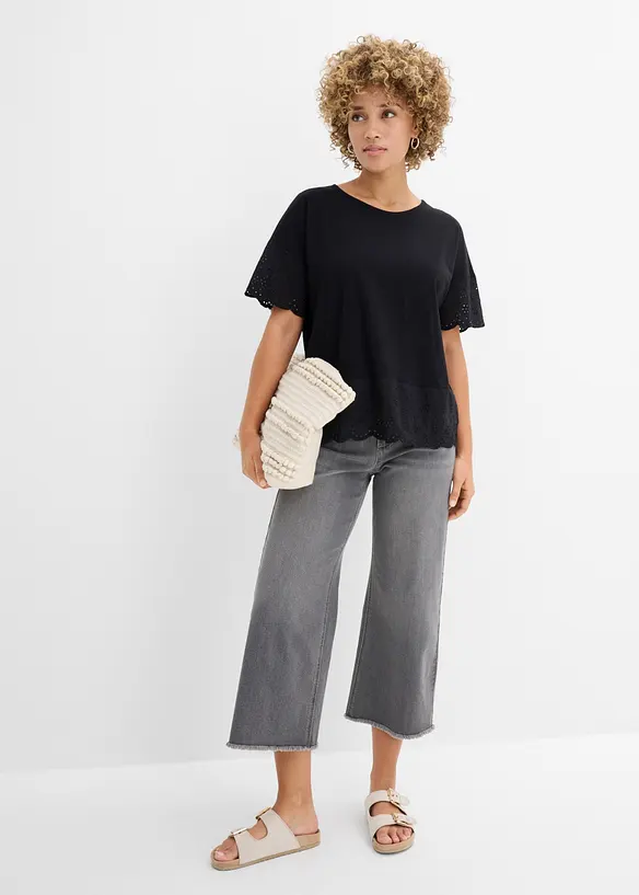 Jeans cropped wide fit, bonprix