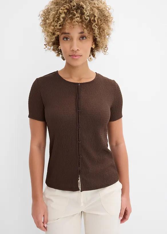 Maglia operata con bottoni, bonprix