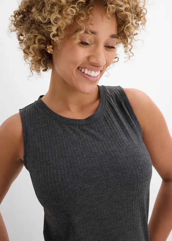 Abito a coste con spacchi ai lati in misto viscosa, bonprix