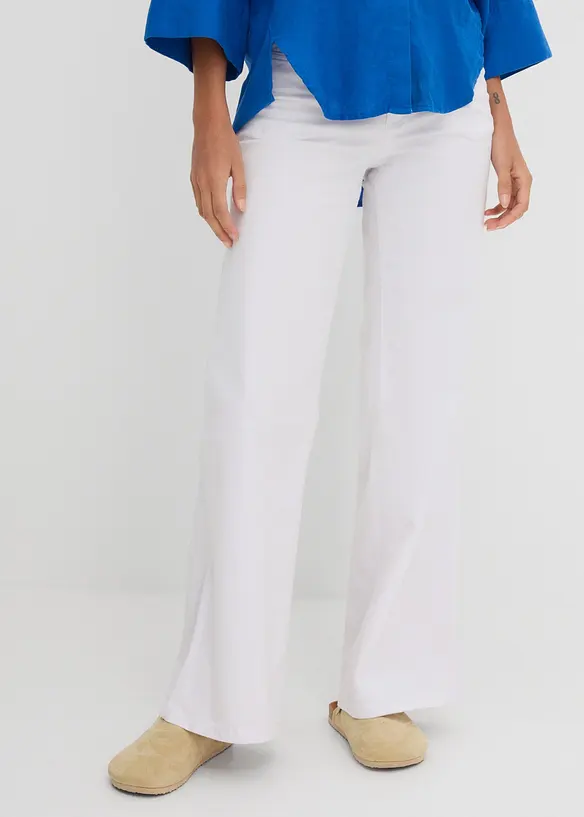 Jeans wide leg elasticizzati, vita media, bonprix