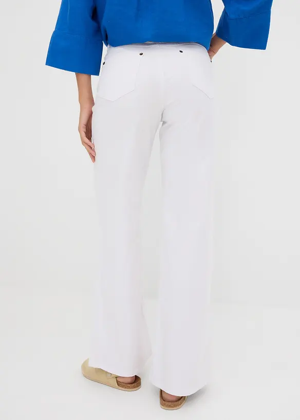 Jeans wide leg elasticizzati, vita media, bonprix