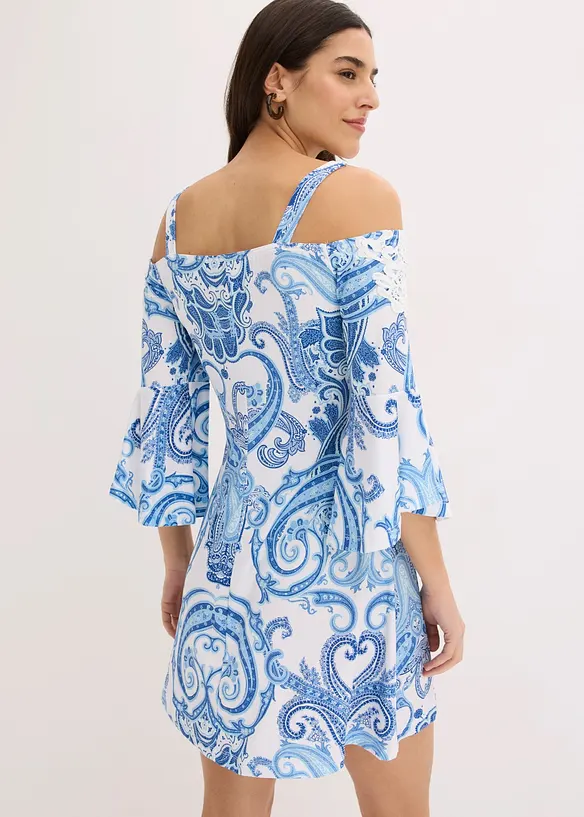 Abito svasato con spalle scoperte, bonprix