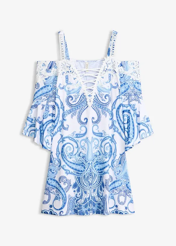 Abito svasato con spalle scoperte, bonprix