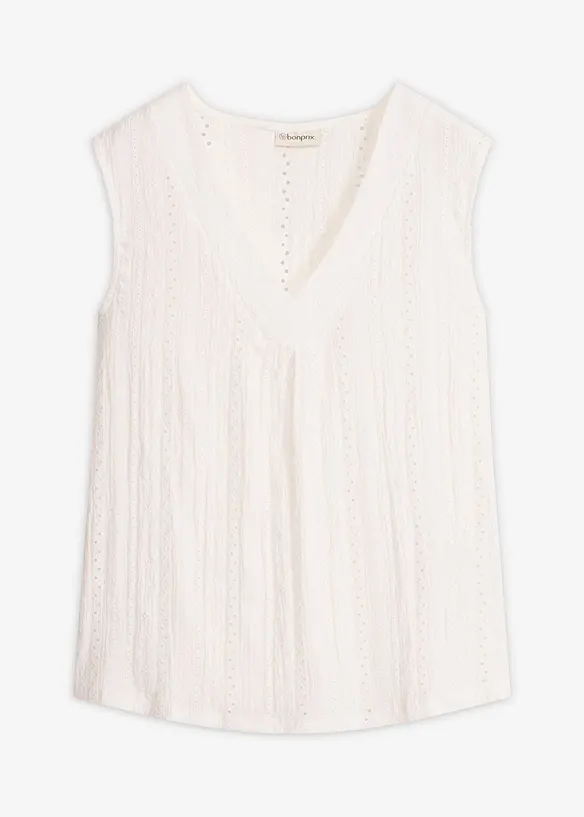 Top con ricami traforati, bonprix