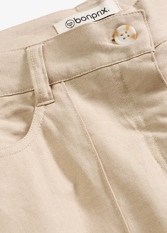 Pantaloni a palazzo in misto lino fresco e leggero, bonprix