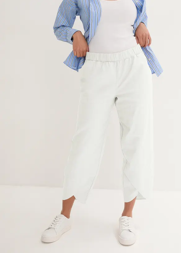 Pantaloni cropped in misto lino leggero, bonprix