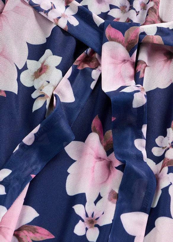 Abito midi in mesh fantasia, bonprix