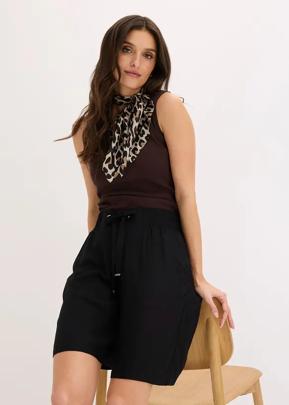 Bermuda in viscosa con cintura da annodare, bonprix