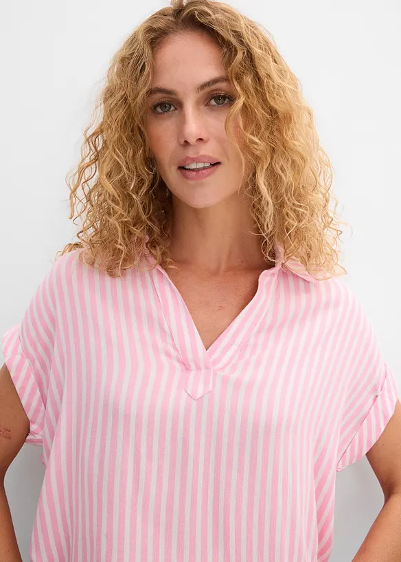 Blusa a maniche corte in viscosa fluente, bonprix