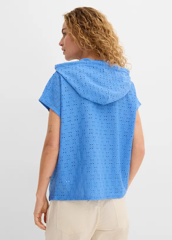 Maglia serafino con cappuccio, bonprix