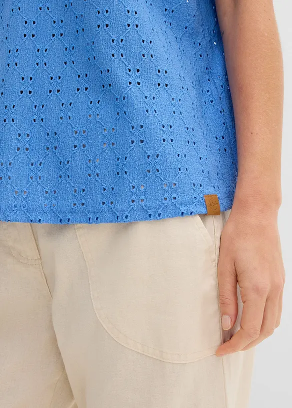 Maglia serafino con cappuccio, bonprix