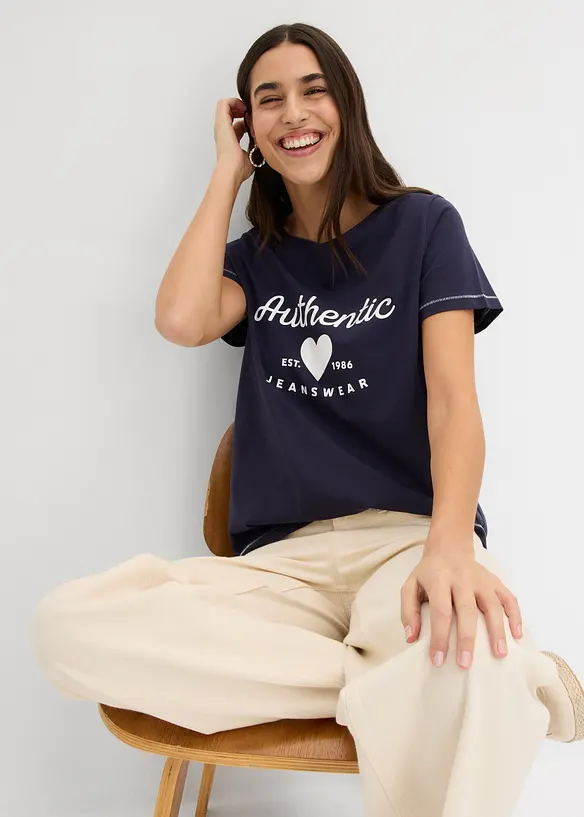 T-shirt in puro cotone, bonprix