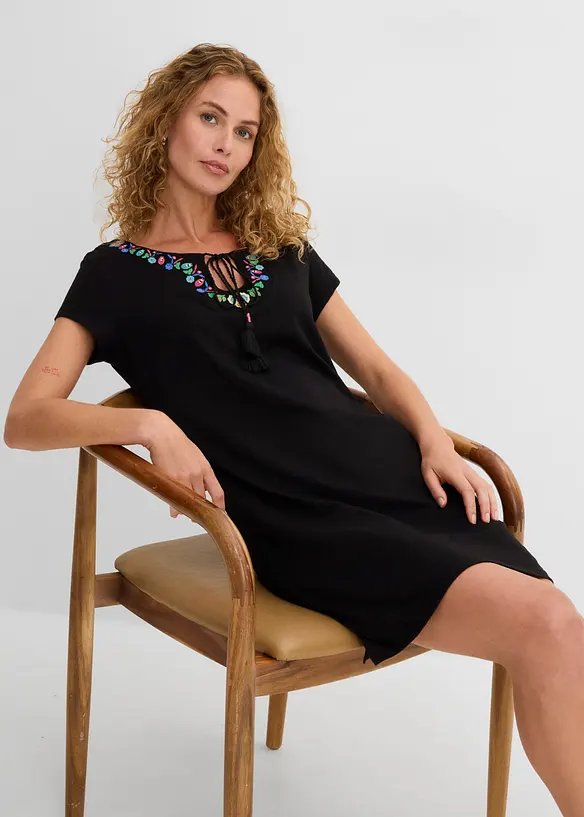 Abito di jersey in filato fiammato di puro cotone, bonprix