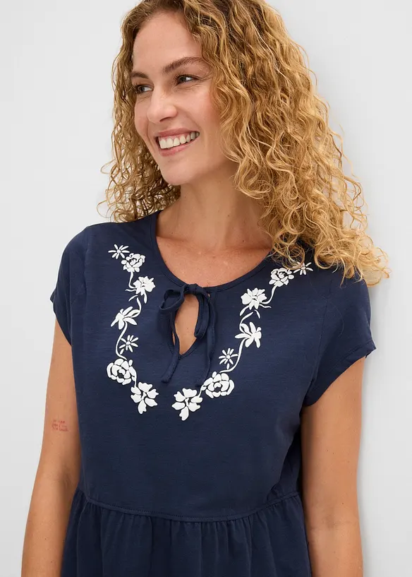 Abito tunica in cotone a maniche corte, bonprix