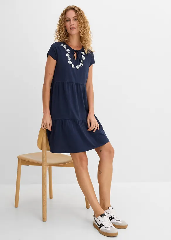 Abito tunica in cotone a maniche corte, bonprix