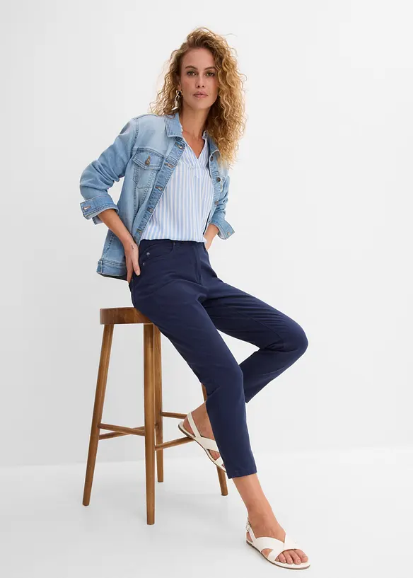 Pantaloni cropped a vita alta, bonprix