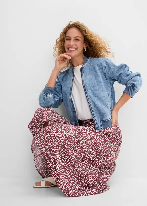 Gonna midi in viscosa con tasche, bonprix