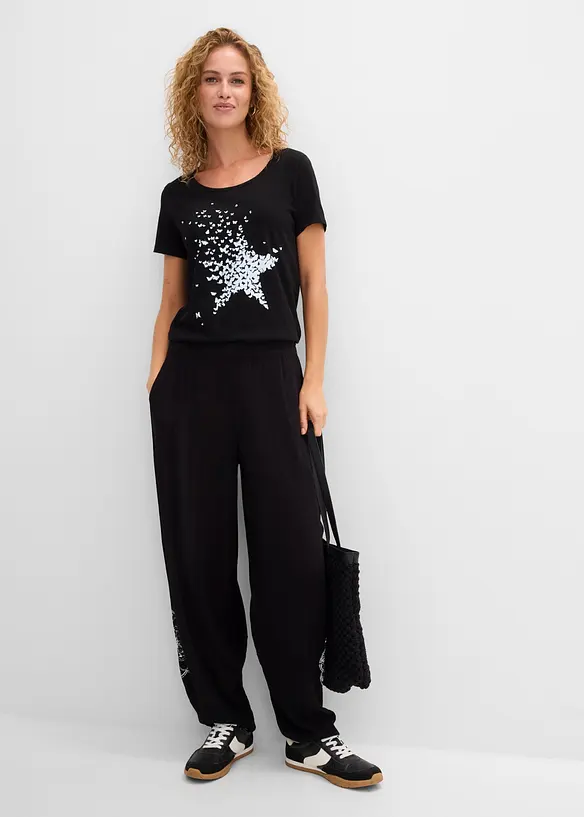 Maglia a maniche corte in filato fiammato, bonprix