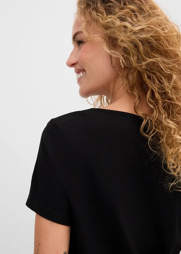 Maglia a maniche corte in filato fiammato, bonprix