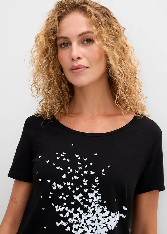 Maglia a maniche corte in filato fiammato, bonprix