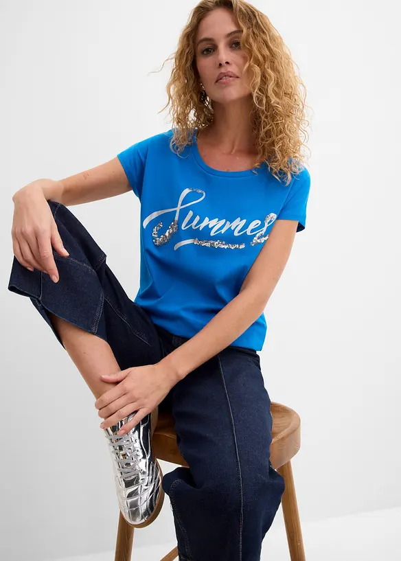 Maglia con paillettes, bonprix