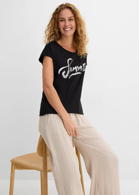 Maglia con paillettes, bonprix