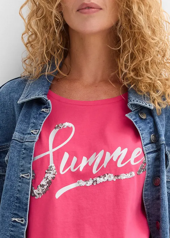 Maglia con paillettes, bonprix