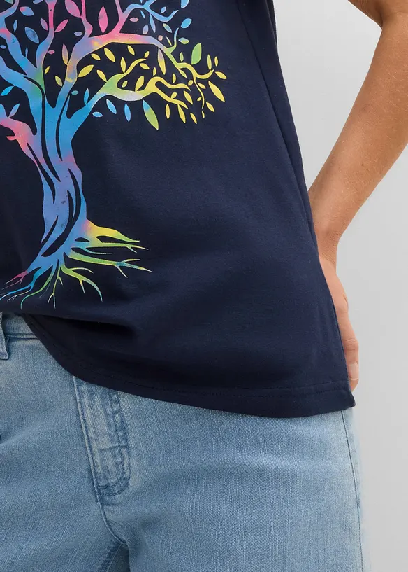 T-shirt in cotone biologico con stampa, bonprix