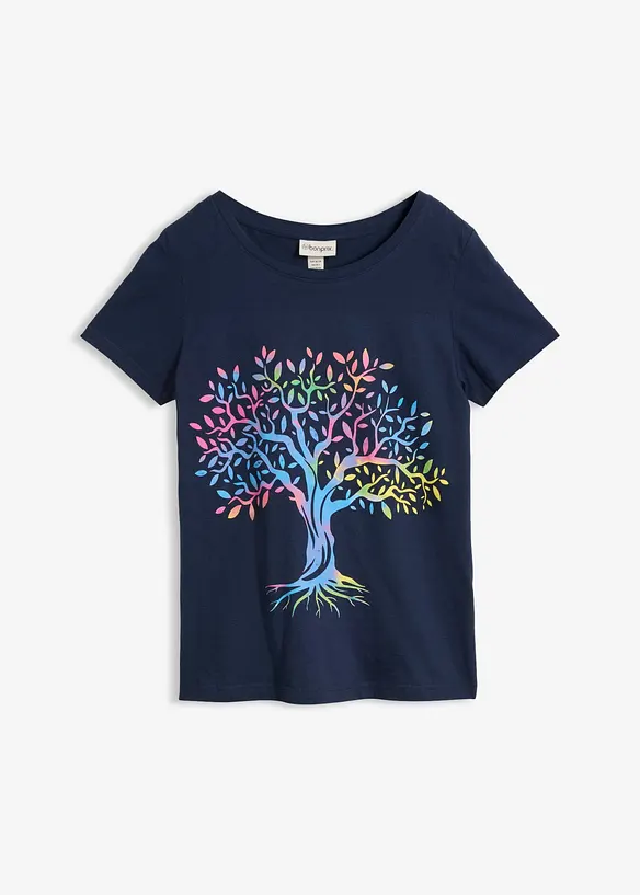 T-shirt in cotone biologico con stampa, bonprix