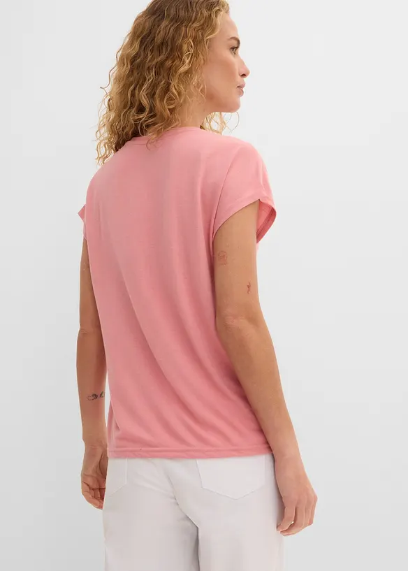 T-shirt con stampa glitterata, bonprix
