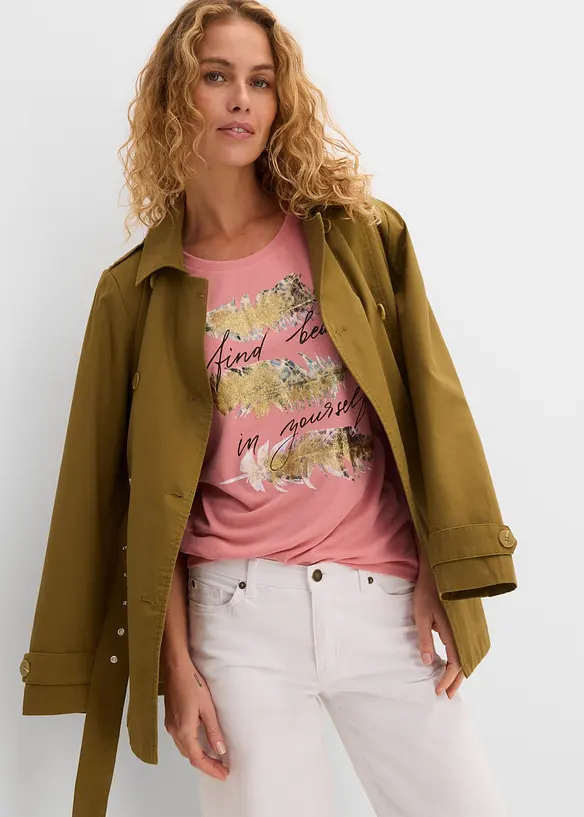 T-shirt con stampa glitterata, bonprix