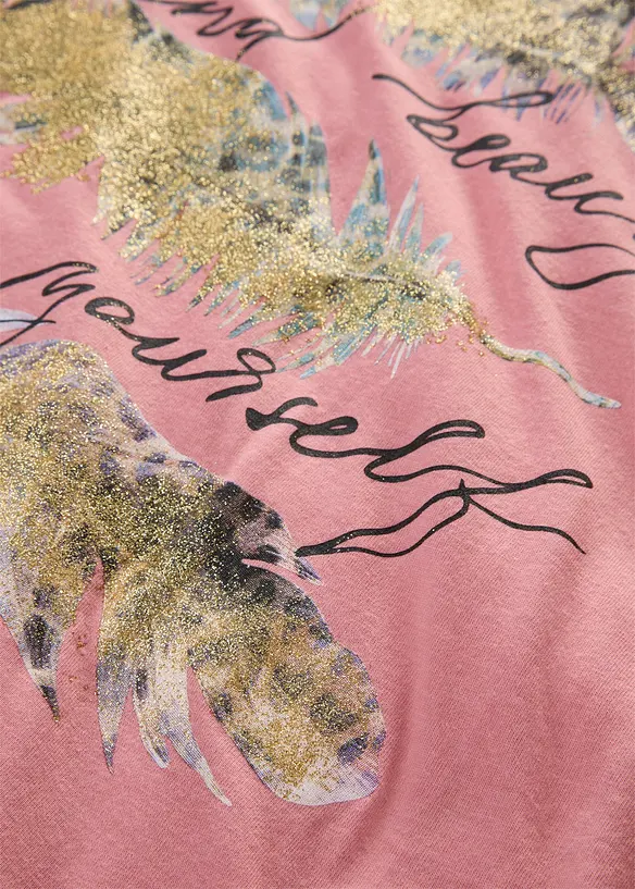 T-shirt con stampa glitterata, bonprix