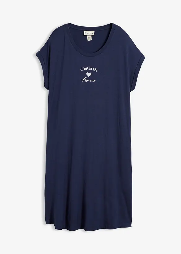 Abito di jersey con ricami in misto viscosa e elastan, bonprix