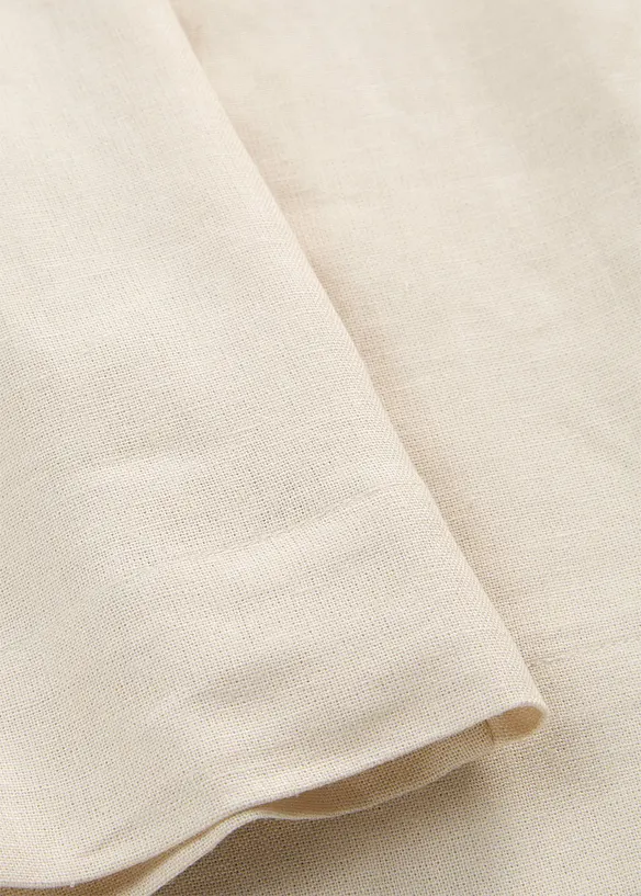 Pantaloni culotte cropped in misto lino leggero, bonprix