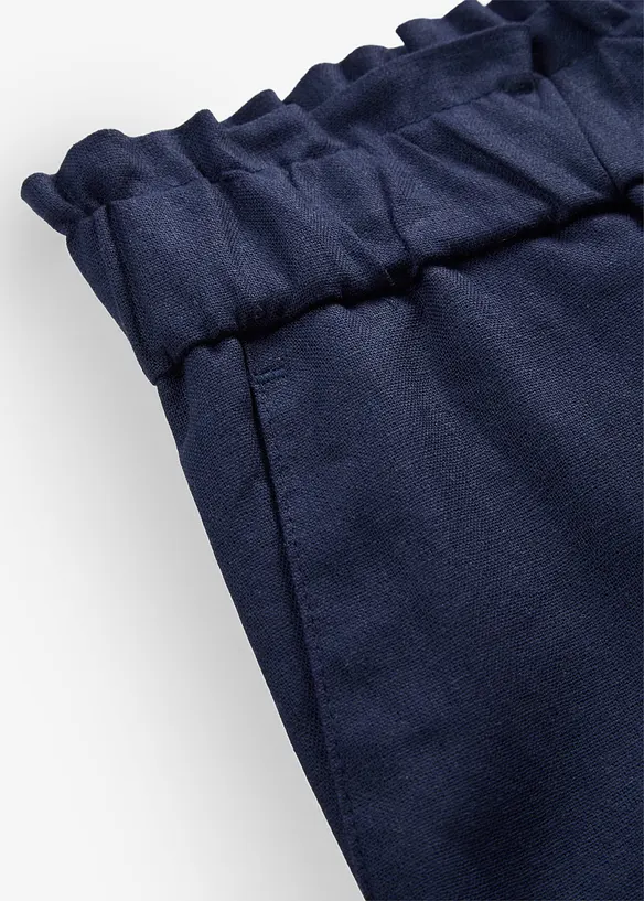 Pantaloni culotte cropped in misto lino leggero, bonprix