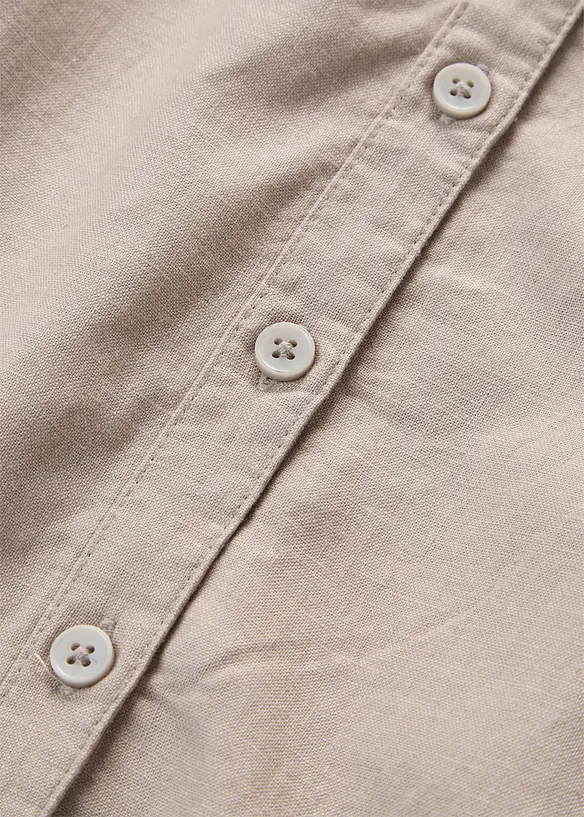 Blusa in misto lino con maniche a 3/4, bonprix