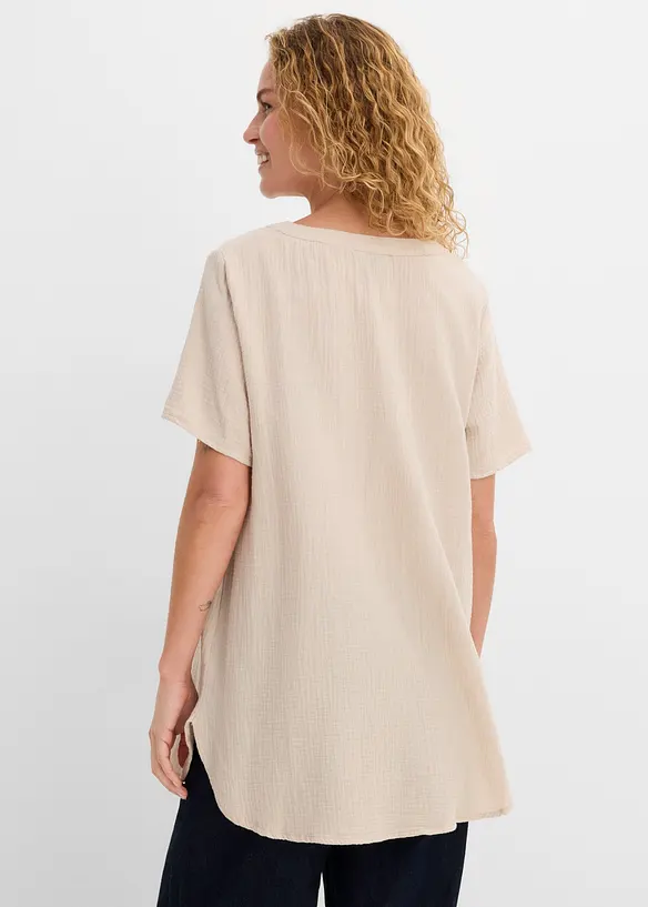 Tunica lunga in mussola di puro cotone, bonprix