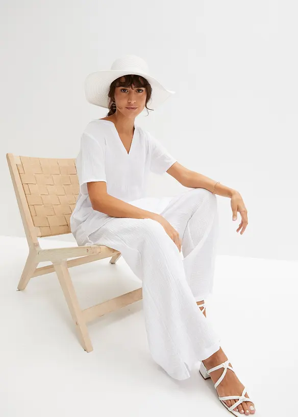 Tunica lunga in mussola di puro cotone, bonprix