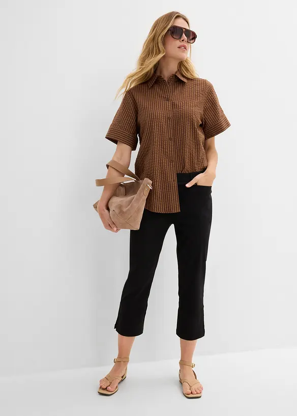 Pantaloni cropped con fascia comoda in vita, bonprix