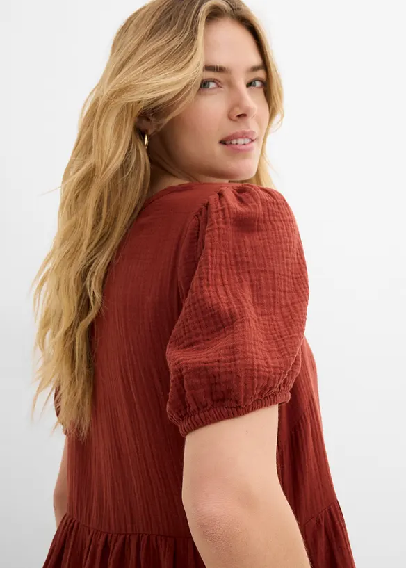 Abito oversize in mussola di cotone, bonprix