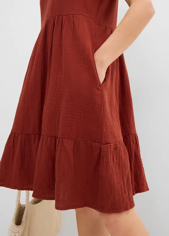Abito oversize in mussola di cotone, bonprix