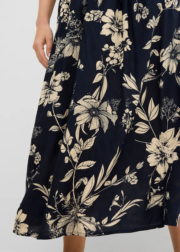 Gonna lunga in viscosa con cinta comoda e laccetto da annodare, bonprix