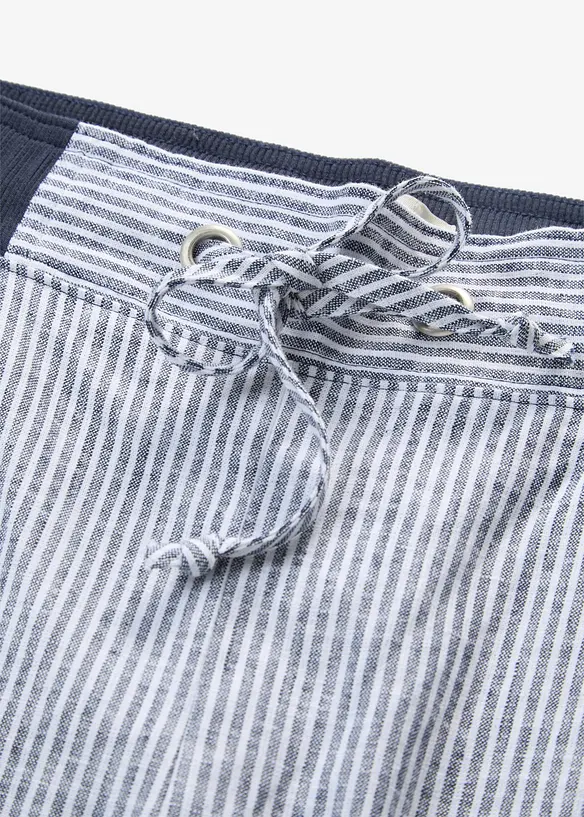 Pantaloni cropped in misto lino, bonprix